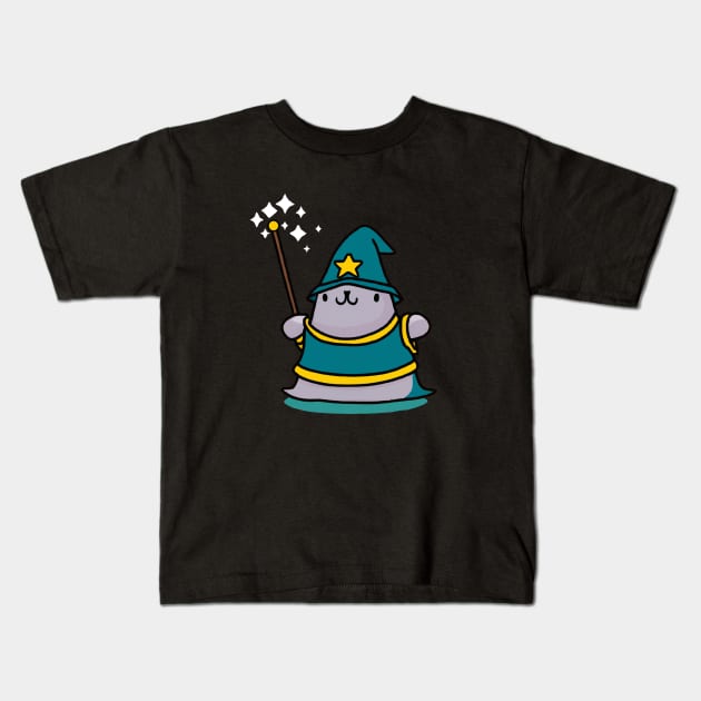 Manatee Halloween Magician Funny Magic Pun Kids T-Shirt by Daytone